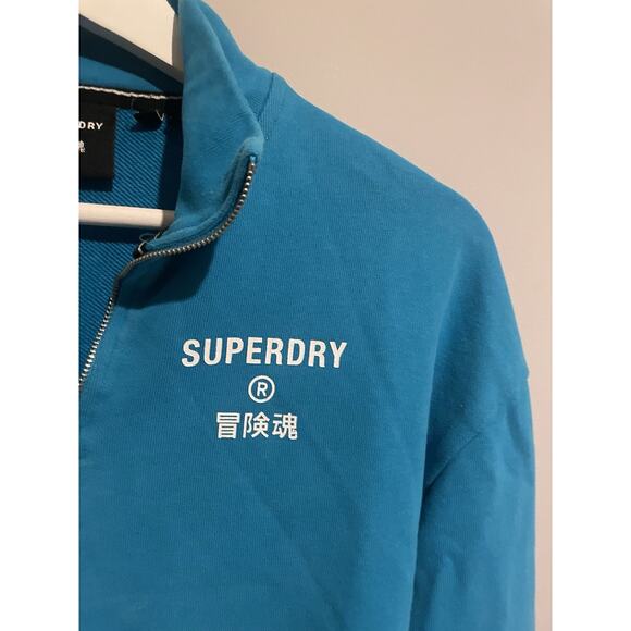 Superdry Code Core‎ Sport Half Zip Sweatshirt Blue Women's Size 2 - Picture 4 of 9